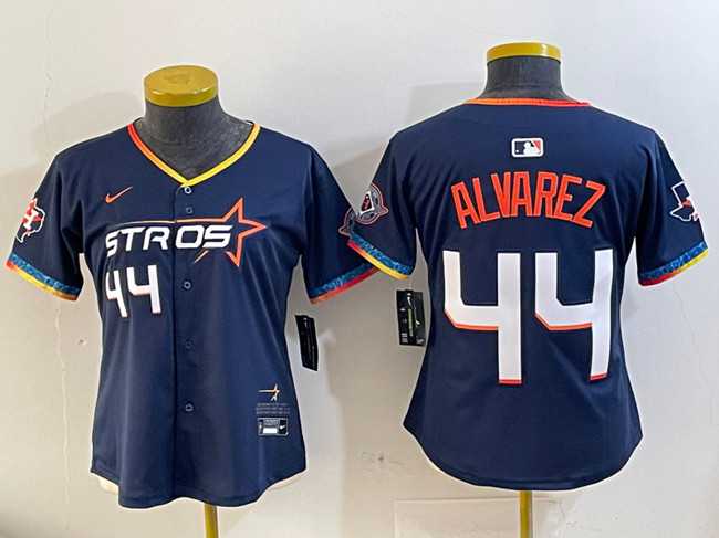 Womens Houston Astros #44 Yordan Alvarez Navy 2025 City Connect With Texas Patch Limited Stitched Jersey->mlb womens jerseys->MLB Jersey